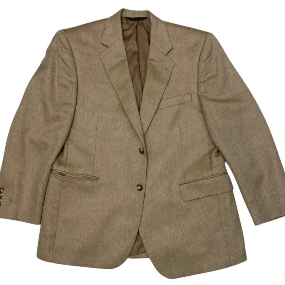 Jos A Bank Mens 42S Brown Silk Camel Hair Blazer Two Button Sport Coat Jacket